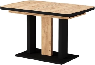 Esstisch Fenaro Schwarz/Eiche 120 x 80 cm 2 Teile Vicco