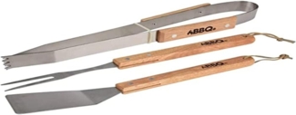 12x 3er BBQ Grillbesteck-Set Zange Fleischgabel Grillwender Fleisch drehen Grillzubehör