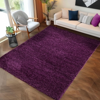 Carpettex Hochflor-Teppich Unicolor - Einfarbig, Läufer, Höhe: 30 mm, Einfarbig Shaggy Teppich Wohnzimmer Langflor versch. farben und größen