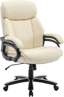 COLAMY XXL Chefsessel[181kgs] - Hochlehner Bürostuhl Leder mit verstellbaren Armlehnen& strukturierter Rückenlehne- Extra breiter Sitz (59cm) für Homeoffice und Büro, Ivron