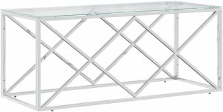 vidaXL Couchtisch 110x45x45 cm Edelstahl und Glas 349961