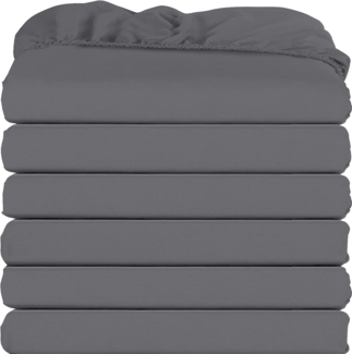 Utopia Bedding Spannbettlaken für Queensize-Betten – Großpackung mit 6 Bettlaken – weiche gebürstete Mikrofaser – Tiefe Taschen – schrumpffrei und lichtbeständig – pflegeleicht (grau)
