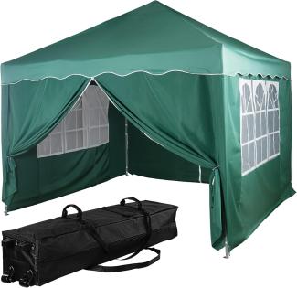 INSTENT® Pavillon "BASIC" 3x3,Trolley, Stahl, grün, 4 Seitenteile