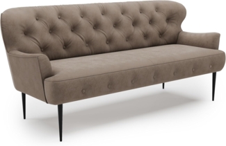 CAVADORE 3-Sitzer Küchensofa Amba, Trendige Sitzbank für Küche oder Esszimmer / 193 x 97 x 87 / Flachgewebe: Hellbraun