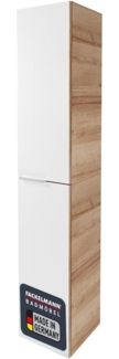 Fackelmann B.BRILLANT Hochschrank, 30 cm breit, Weiß Glas/Braun hell