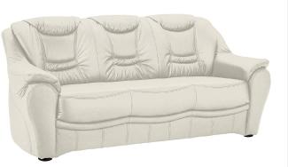 Cavadore 3-Sitzer Bansa mit Federkern / Polstercouch in Leder / 198 x 94 x 95 / Echtleder Weiß