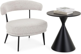 IDIMEX Loungesessel ISOMA, Wohnzimmerset mit Relaxsessel und Beistelltisch modernes design beige