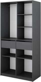 Vicco Kleiderschrank Elmo Anthrazit 100 x 200 cm mit 2 Schubladen