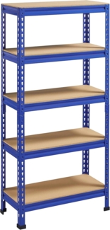 Yaheetech Lagerregal Schwerlastregal Steckregal 5 MDF-Platten Kellerregal Werkstattregal je Fachboden 150 KG belastbar (Blau, 70 x 30 x 150 cm)