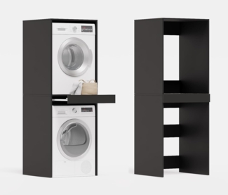 Platan Room Waschmaschinenumbauschrank Waschmaschinenschrank für Waschmaschine & Wäschetrockner Waschmaschine Trockner Schrank mit Ausziehbrett Überbauschrank