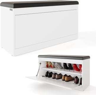 Platan Room Schuhschrank mit Sitzkissen, Schuhkommode, Schuhbank 100 cm breit