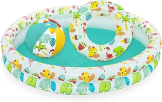 3In1 Aufblasbarer Pool Für Kinder 122X20Cm Tropical Bestway + Schwimmring + Strandball