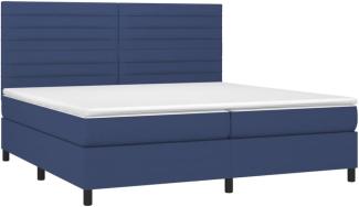 vidaXL Boxspringbett mit Matratze Blau 200x200 cm Stoff, Härtegrad: H2 [3141887]