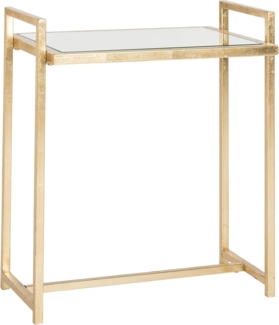 SAFAVIEH Glam Accent Table with Iron Legs, in Gold and Mirror, 31 X 46 X 56.13