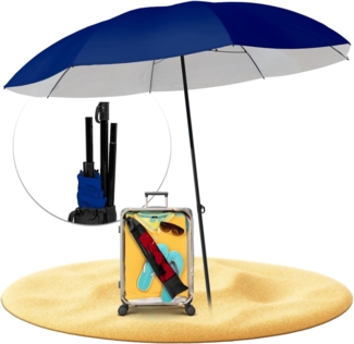 Styngard Sonnenschirm Reise Sonnenschirm Nizza, LxB: 180,00x155,00 cm, mit UV Schutz 50+ - Strandschirm Sonnenschirm Strand mit Abspannleinen