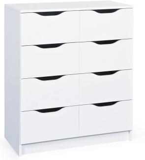 Inter Link Timeless Classic Kommode Dielenschrank Sideboard Hochkommode Highboard Beistellschrank KFB-Board Weiss