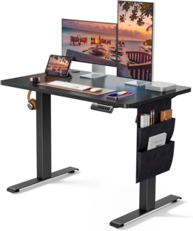 Marsail Höhenverstellbarer Schreibtisch, Elektrischer Höhenverstellbarer Schreibtisch mit Storage Tasche, Stehpult für Home Office Computertisch Speicher Voreinstellung mit Kopfhörerhaken, 100x60 cm