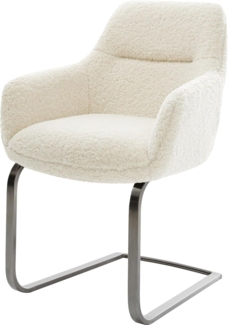 Freischwinger Pejo-Flex Teddystoff Beige Freischwinger flach Graphit Taschenfederkern