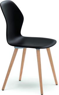 Sedus Stoll Sedus se:spot, Einzelbild, Harter Sitz, Harte Rückenlehne, Schwarz, Schwarz, Holz
