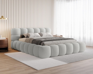 Chilly Möbel Polsterbett Stone Grau Bouclé Stoff 180x200 cm mit Stauraum Quelle 83