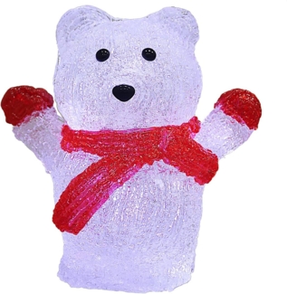 Deuba Acryl Figur Eisbär LED beleuchtet Weihnachtsdeko Weihnachten Weihnachtsfigur