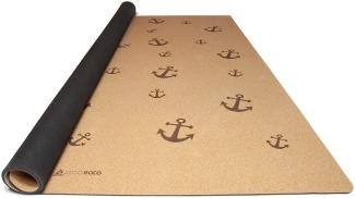 Spielmatte für Kinder und Babys aus Kork & Kautschuk - rutschfest, schadstofffrei und antiallergene Krabbelmatte aus natürlichen Materialien - Spielteppich inklusive Tragetasche - Anker (140x110 cm)