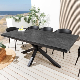 riess-ambiente Gartentisch GALAXIE 180cm anthrazit (Einzelartikel, 1-St), Outdoor · Keramik · Aluminium · Terrasse · wetterfest · Modern Design