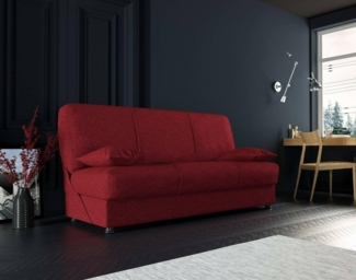 Dmora 3-Sitzer Schlafsofa Alvaro 180x81 cm Rot mit Stauraum