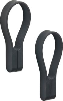 Zone Denmark Handtuchhalter Loop Magnet, 2er Set, Handtuchaufhänger, Handtuchclip, Silikon, Black, 27920