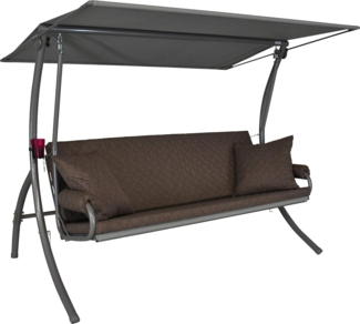 Angerer Freizeitmöbel GmbH Hollywoodschaukel Elegance Joy - Gartenschaukel Made in Germany - Schaukel zum Sitzen, Liegen und Entspannen - inklusive Bett-Funktion - einfache Montage (Taupe)