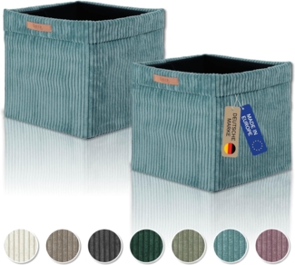 Lycce Regalkorb Kallax Boxen Cord 2er Set türkis, Aufbewahrungsbox faltbar 33x33x31cm (2 St)