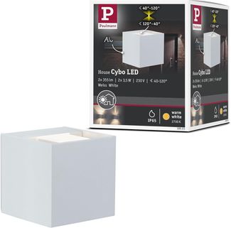Paulmann No. 18001 Wandaufbauleuchte LED Cybo eckig 2x3W weiß 80x80 mm IP65