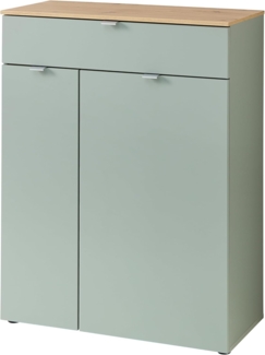 Stella Trading BARI Schilfgrün, Artisan Eiche Optik FSC-Zertifiziert-Modernes Schuhregal mit viel Stauraum für Ihre Schuhe, Holzwerkstoff, Schuhschrank 2