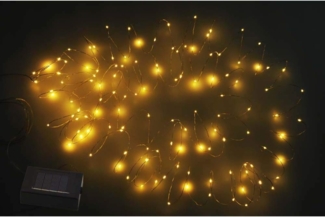 LED Solarleuchte, Lichterkette, schwarz, Solarpanel separat