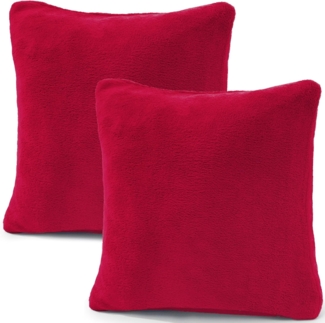 CelinaTex Kissenbezüge Comfortable Kissenbezüge Kissenhüllen 2er Set 40x40cm rot