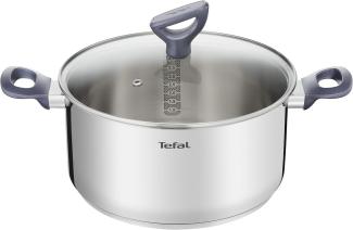 Tefal Kochtopf Daily Cook, Edelstahl, Edelstahl-Topf mit stehendem Deckel,Ausgießer,alle Herdarten,Induktion