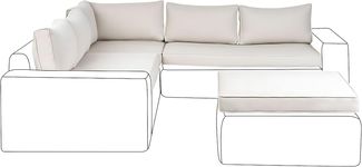 Outdoor Kissenbezug Set PALERMO Cremeweiß