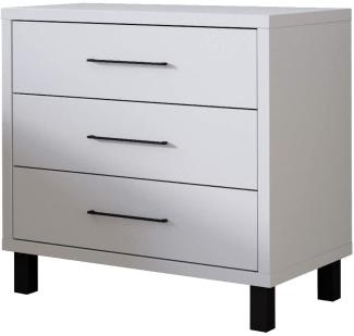 Selsey Azelle - Sideboard, Moderne Kommode auf Beinen mit 3 Schubladen, 69,9x70x40 cm (Hellgrau)