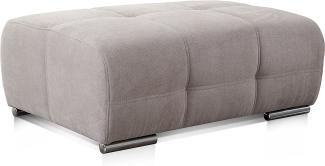 CAVADORE Polsterhocker Mistrel mit Steppung / Sofa-Hocker im modernen Design / Passend zur Polsterserie Mistrel / 109 x 42 x 73 / Kati Grau-Weiss