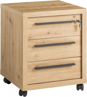 Rollcontainer Renatura / Rilega, Holzwerkstoff, Holzfarben, 80 x 75 x 80 cm