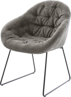 Esszimmerstuhl Gaio-Flex Bouclé Soft Schlamm Kufengestell Schwarz
