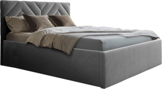 Polsterbett Andawe, Grau, 180x200 cm