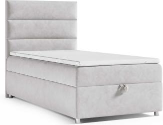 Best for Home Boxspringbett K4 SINGLE mit Bettkasten (Silber 80x200)