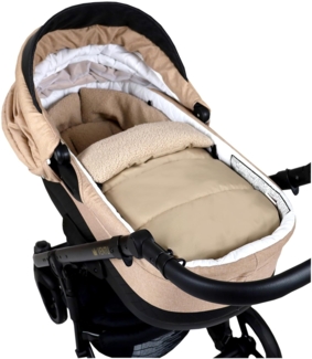 BabyLux Fußsack Bouclé Winter Fußsack 90cm Kinderwagen Buggy, Babyschale Schlafsack, BF1 Beige + Boucle Beige