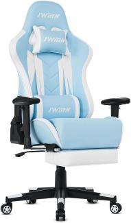 Intimate WM Heart Gaming-Stuhl Ergonomischer Bürostuhl mit Versenkbarer Fußstütze, Schreibtischstuhl mit verstellbarer Armlehnen und Kopfstütze