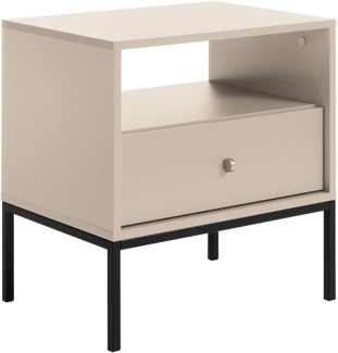 Vente-unique - Nachttisch mit 1 Schublade & 1 Ablage - Beige - BOGDAN