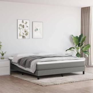 vidaXL Boxspringbett, Stoff, Dunkelgrau, 160x200 cm