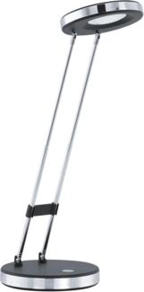 Eglo 93076 Büroleuchte LED GEXO Kunststoff, Stahl schwarz, chrom H:32cm Ø12,5cm LED max. 2,5W 3000K Wippschalter+Stecktrafo
