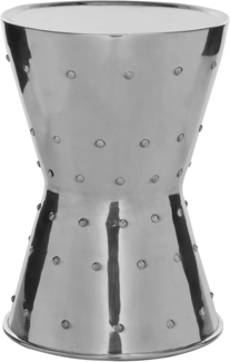 SAFAVIEH Decorative Stool Metal Stool, in Silver, 35 X 35 X 50