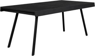 Design Esstisch SURI BLACK 160x78 cm Platte recycled Teak